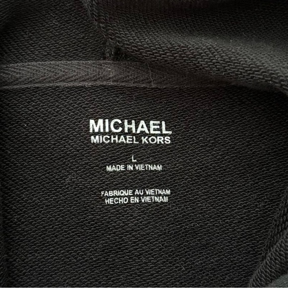NWOT Michael Kors Black Logo striped  Hoodie Jacket Size Large - Picture 6 of 6